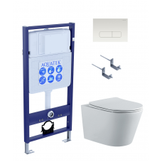 Комплект инсталляции с подвесным унитазом AQUATEK с сиденьем и кнопкой SET AQUATEK ВЕГА-1905-013 Комплект инсталляции с подвесным унитазом AQUATEK с сиденьем и кнопкой SET AQUATEK ВЕГА-1905-013